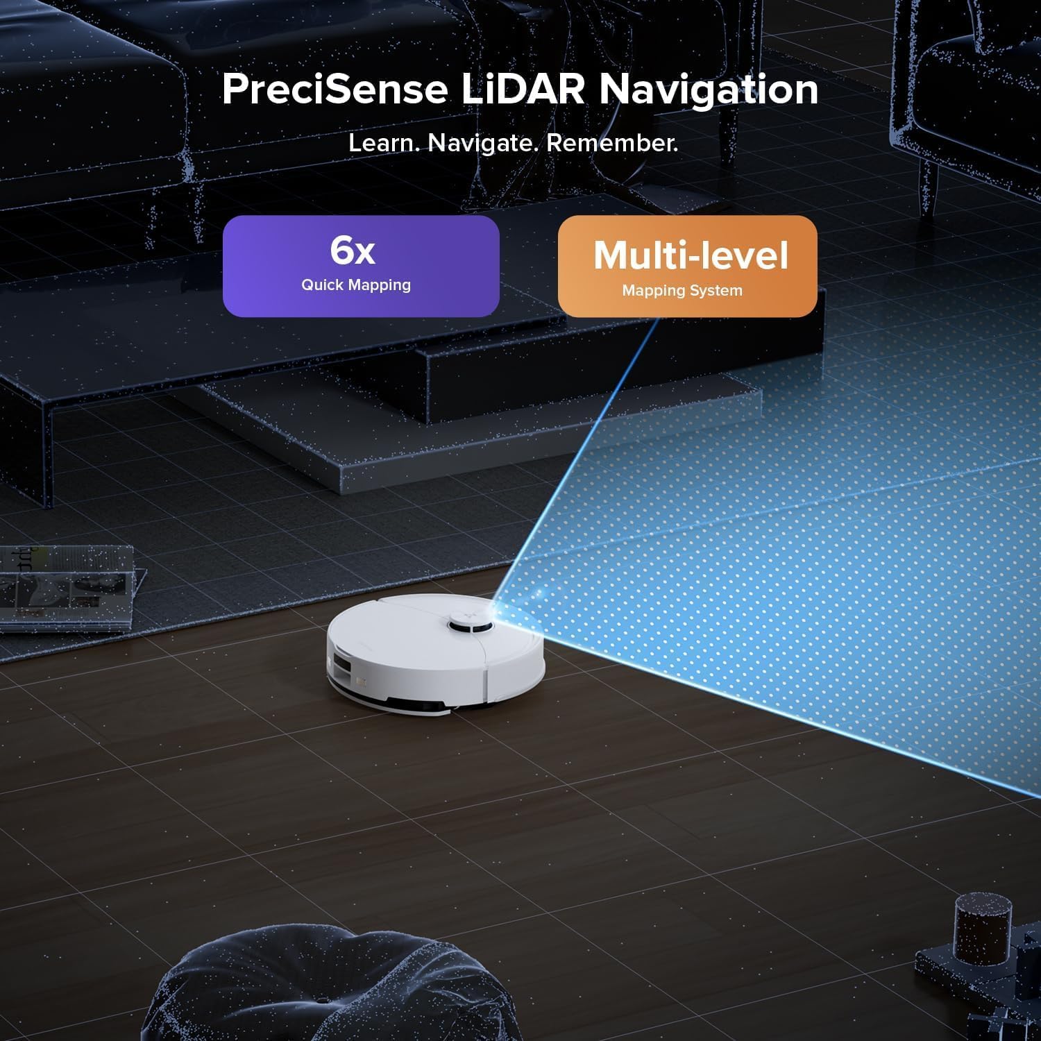 Robotic Vacuum Mop 10000Pa Self Empty LiDAR Smart Mapping