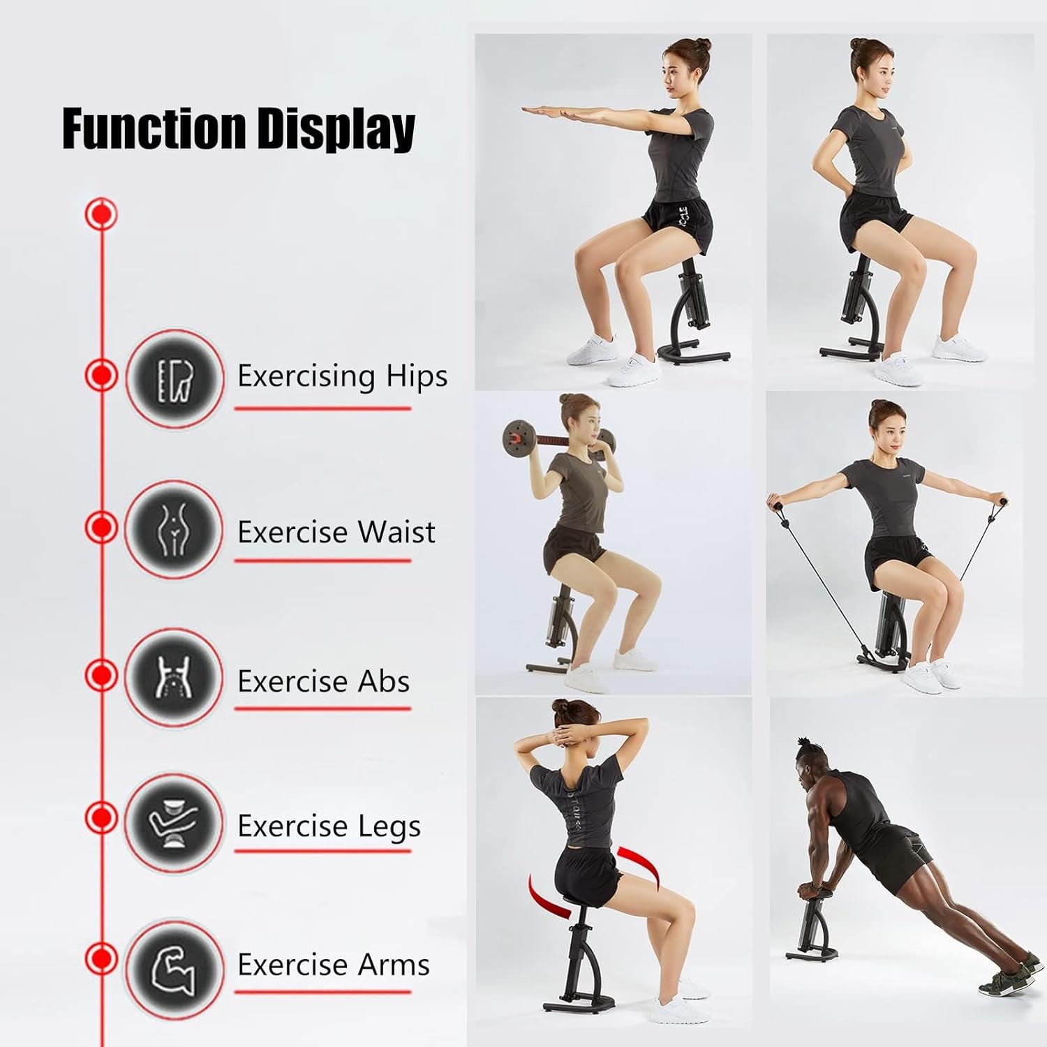 Squat Machine Hip Thrust Bench Glute Leg Trainer Home Gym