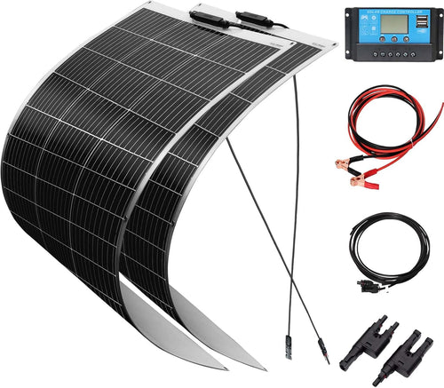 200W Flexible Solar Panel Kit 12V 24V with Controller RV Boat Roof