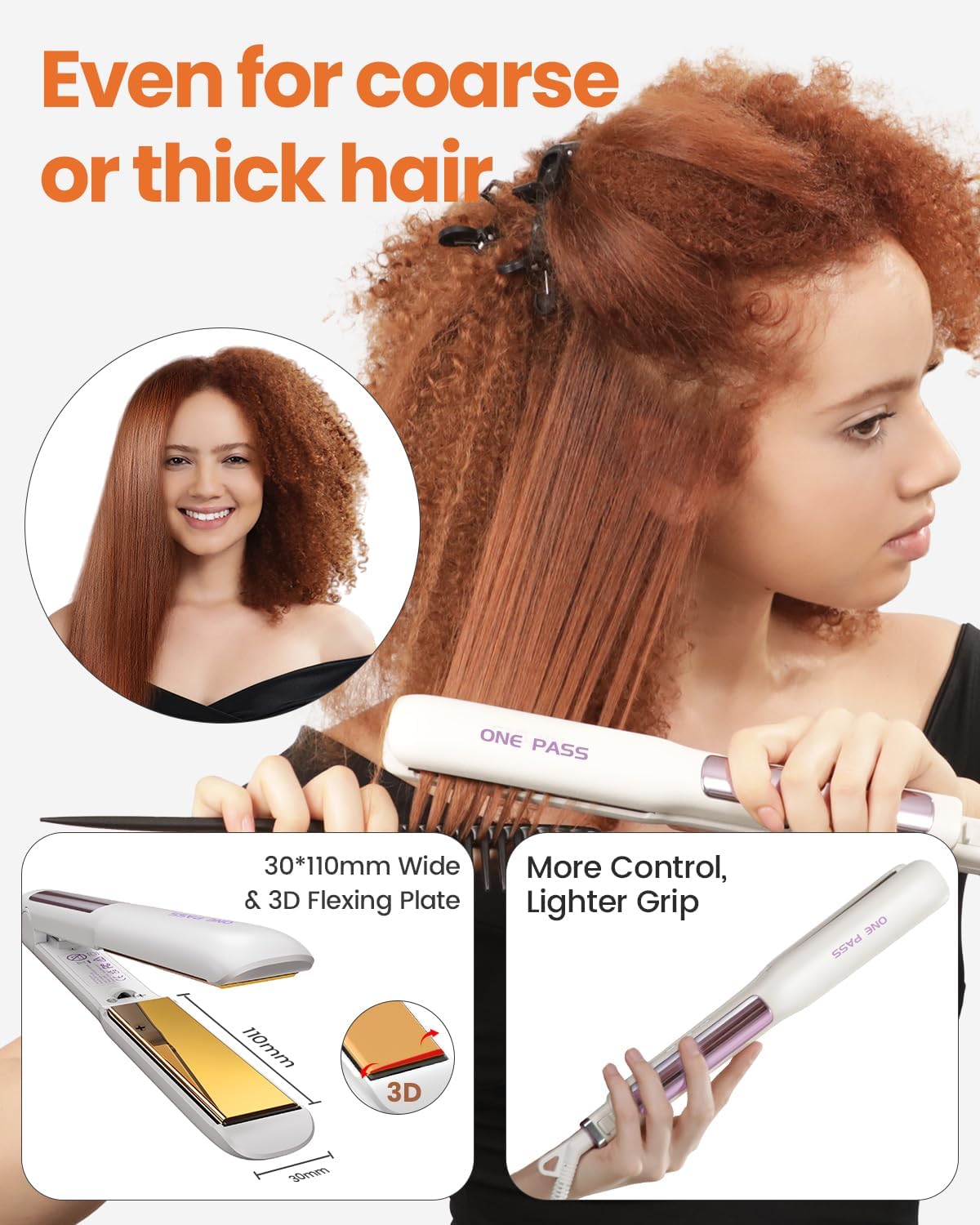 Titanium Hair Straightener Flat Iron Fast Heat 11 Temp Ionic Styling Tool