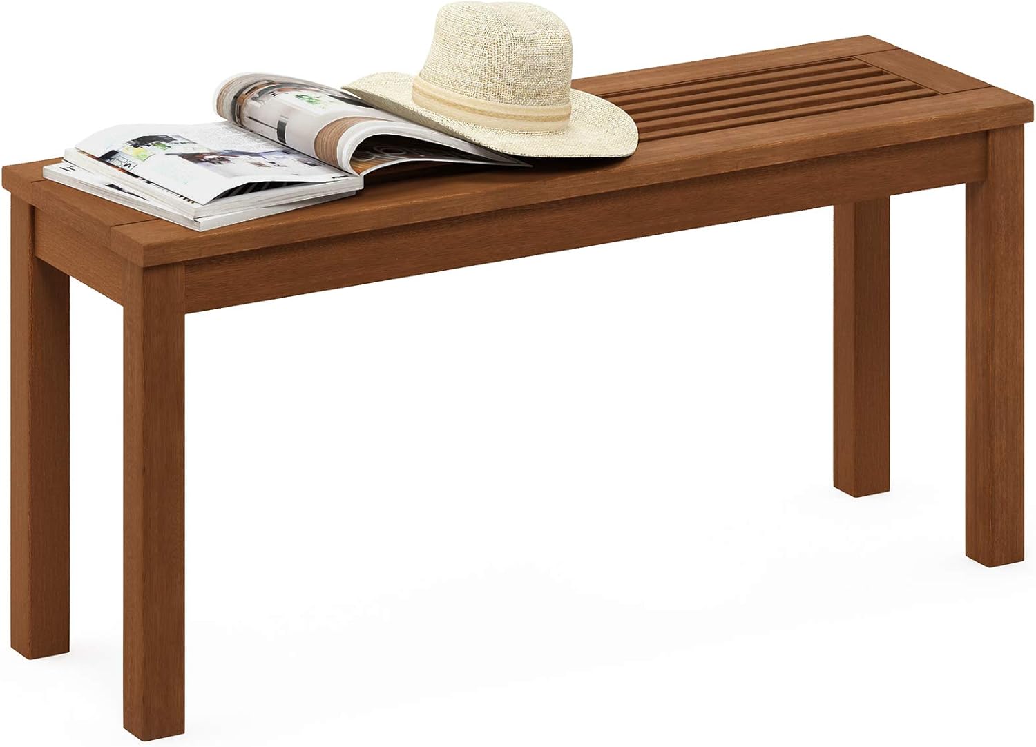 Backless Wooden Garden Bench Outdoor Patio Seat 100cm