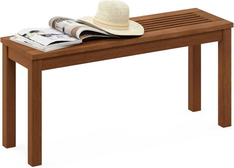 Backless Wooden Garden Bench Outdoor Patio Seat 100cm