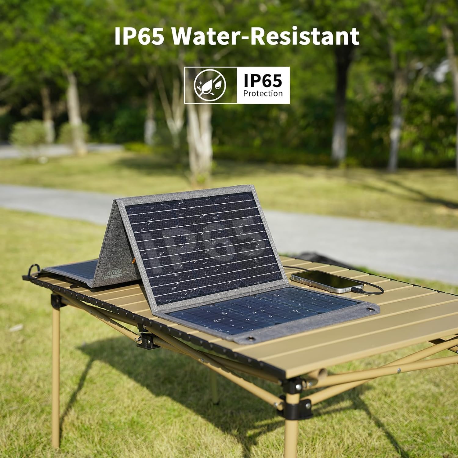 40W Foldable Solar Panel USB C USB A DC Portable Charger