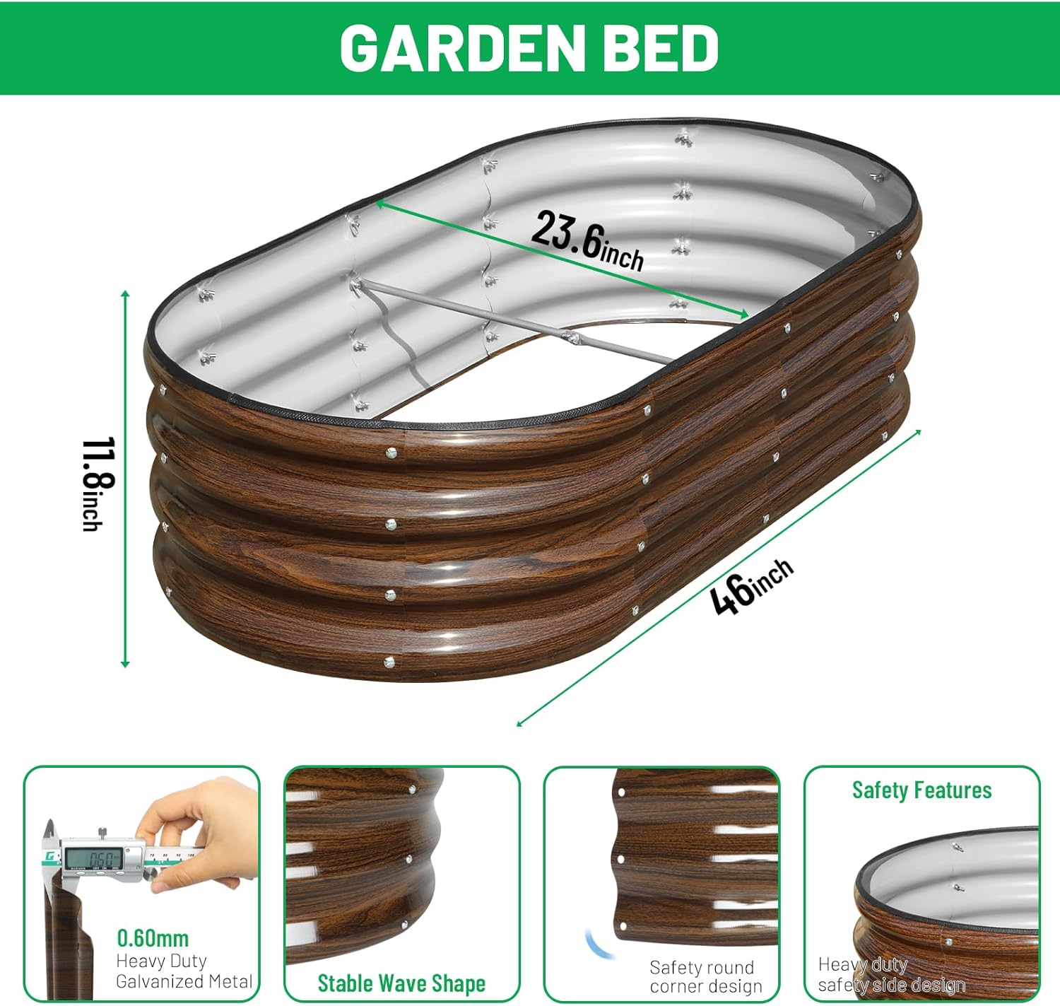 Raised Garden Bed 2 Pack 120cm Metal Planters Outdoor