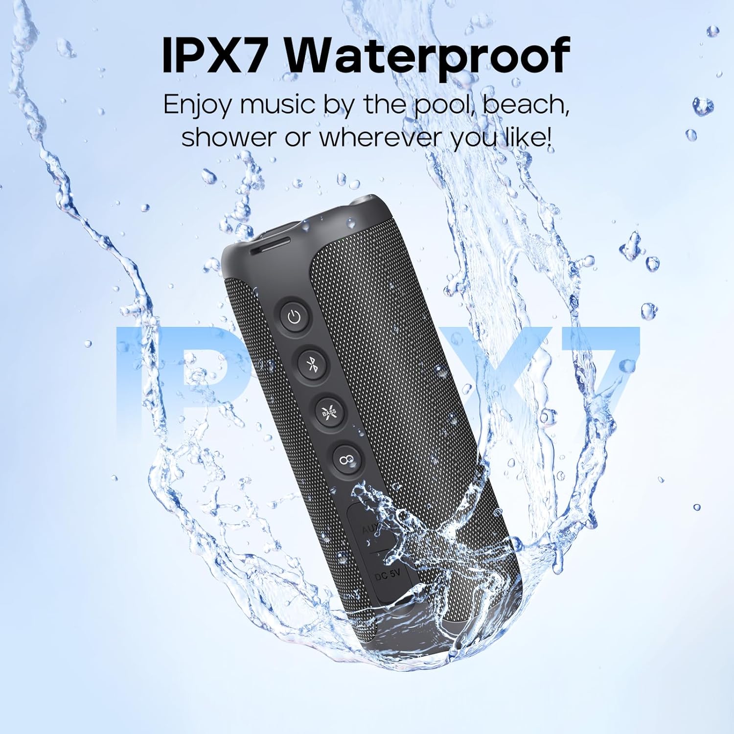 Bluetooth Speaker 34W 360 Sound Waterproof IPX7 24H Play