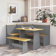 Wooden Dining Table & Bench Set Pine Outdoor Garden