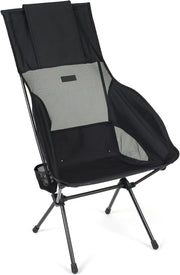 High Back Camping Chair Wide Foldable Black