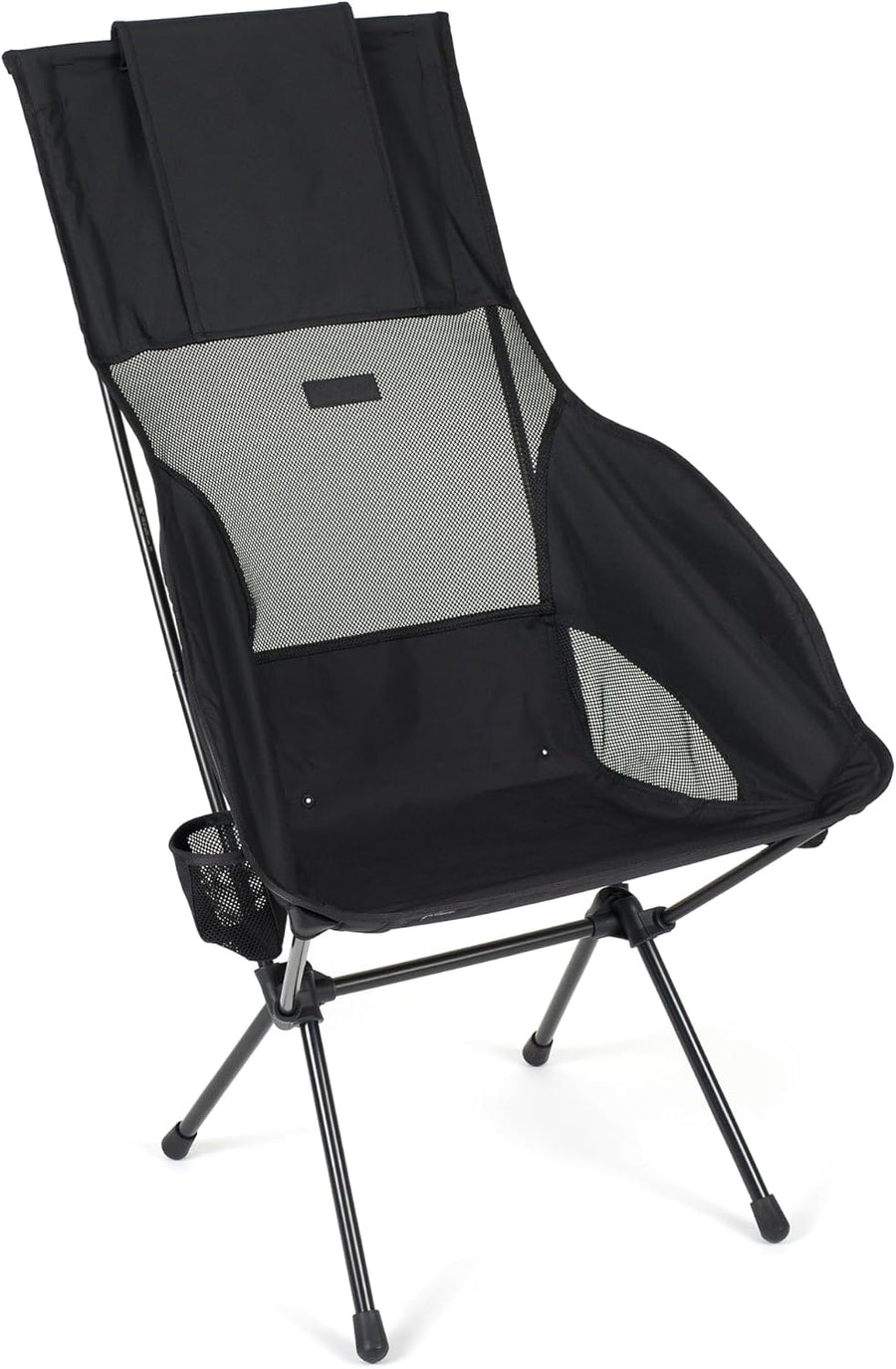 High Back Camping Chair Wide Foldable Black