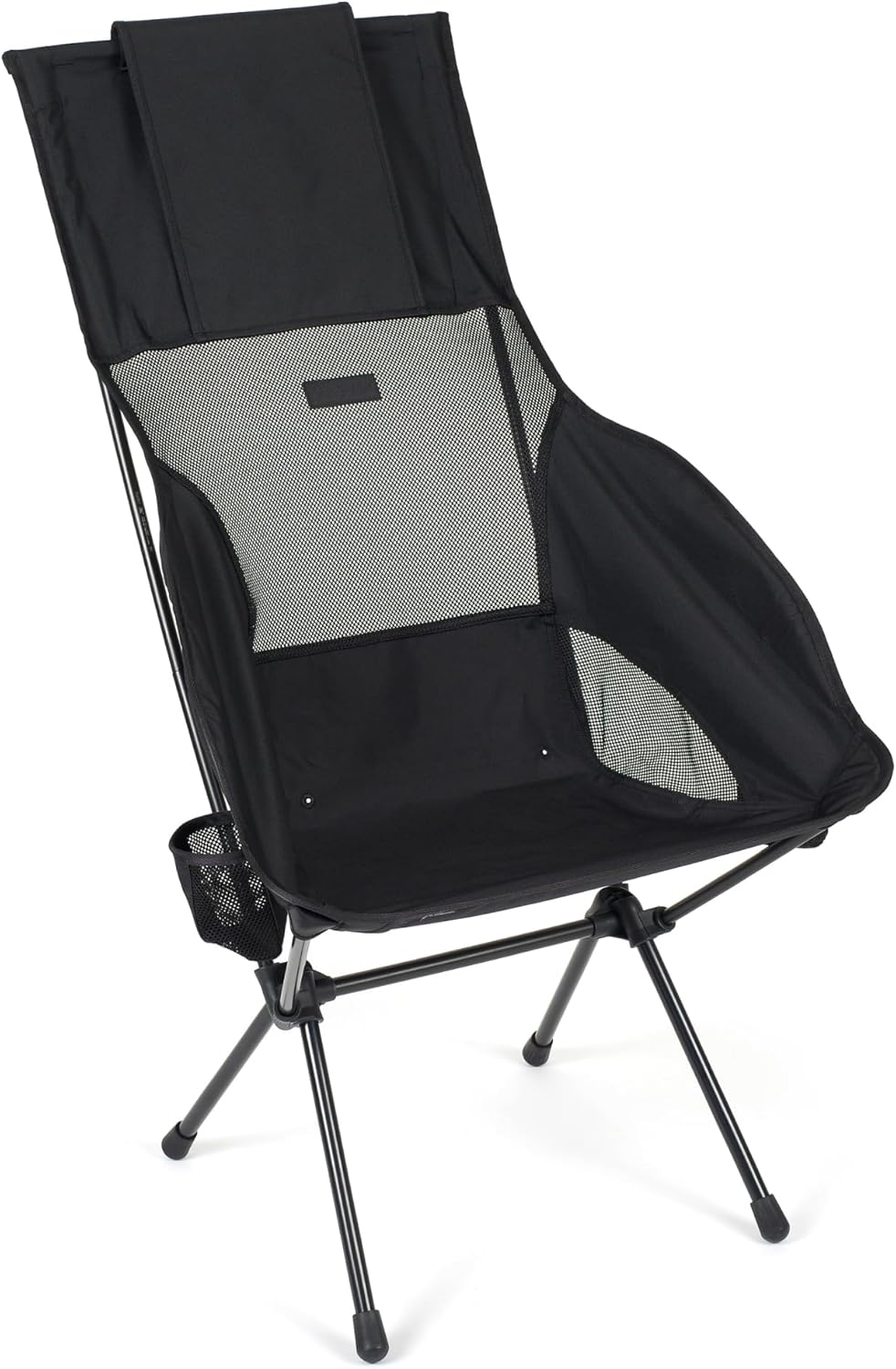 High Back Camping Chair Wide Foldable Black