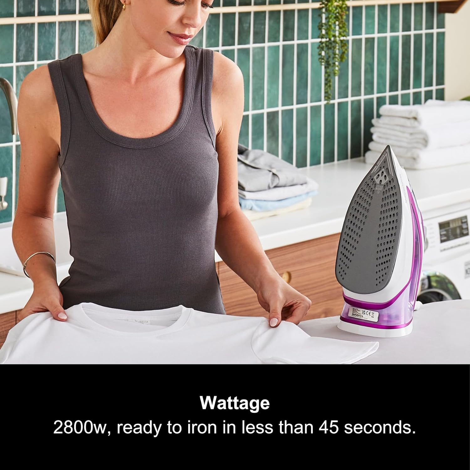 2800W Steam Iron Ceramic Soleplate 150g Steam Boost 400ml Tank