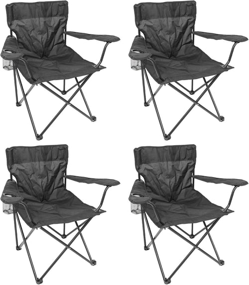 Folding Camping Chairs Pack of 4 Canvas Outdoor Lawn Beach Seat