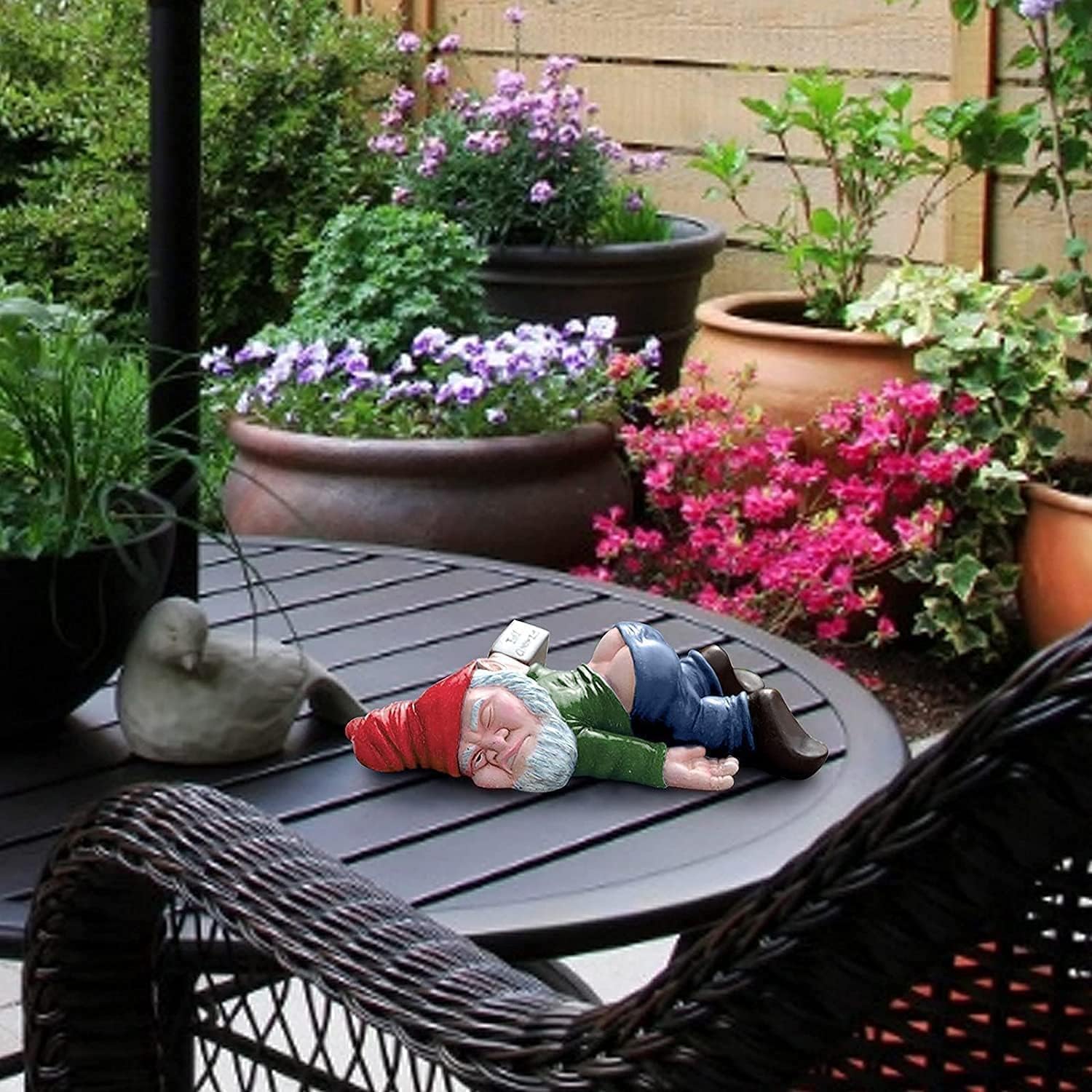 Funny Naughty Garden Gnome Statue Resin Outdoor Lawn Decor