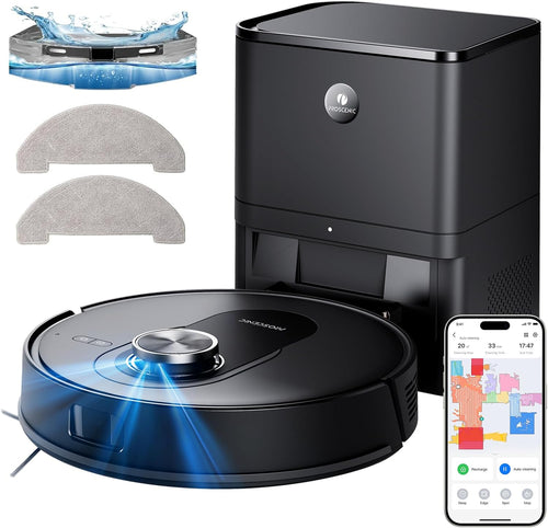 Robot Vacuum Mop Self Empty 6000Pa LiDAR 200Min WiFi Pet Hair