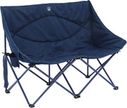 Double Quilted Camping Chair for 2 Folding Blue Seat