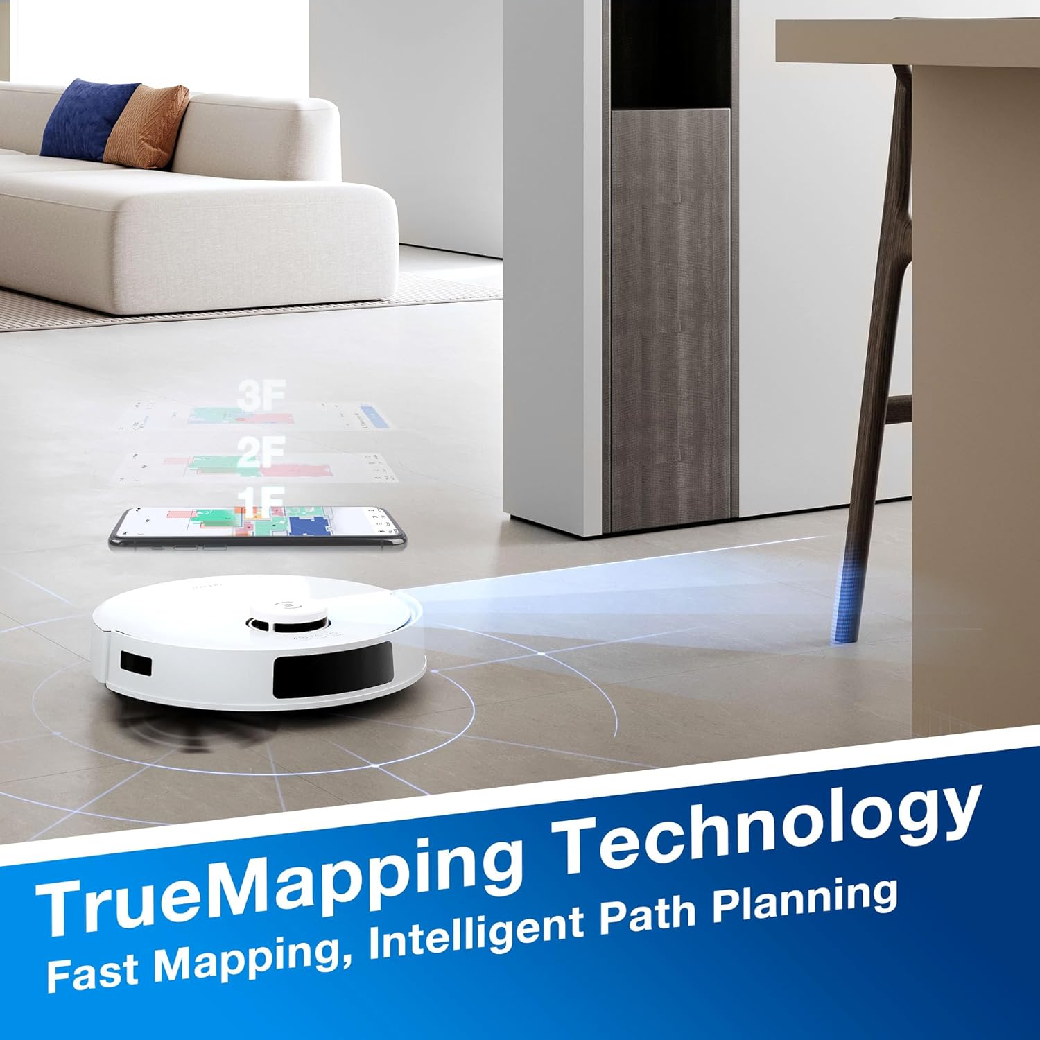 Robot Vacuum Mop 8000Pa Bagless Self Empty 300Min Runtime