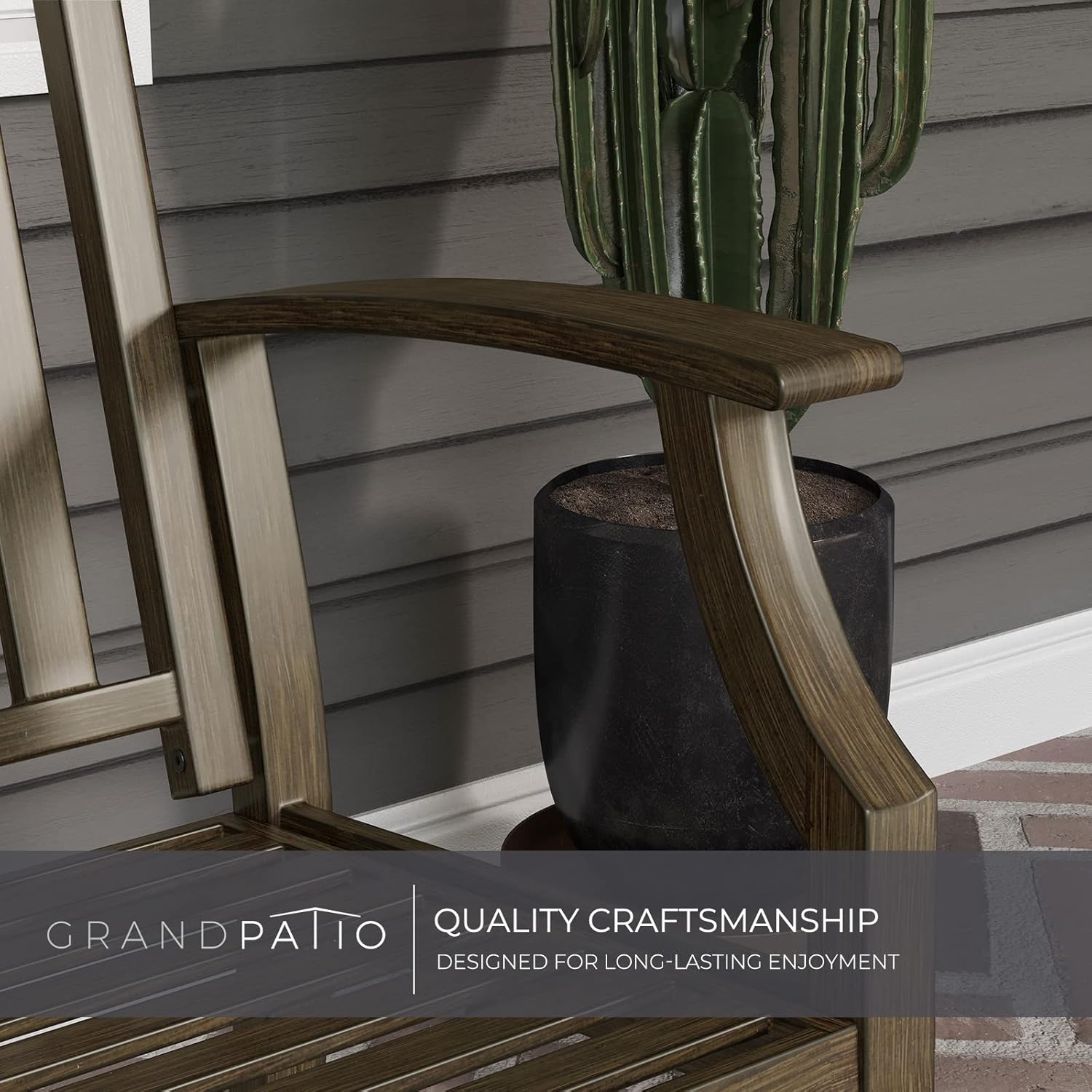 Metal Garden Bench 128cm Outdoor Patio Park Seat Rust Resistant Brown