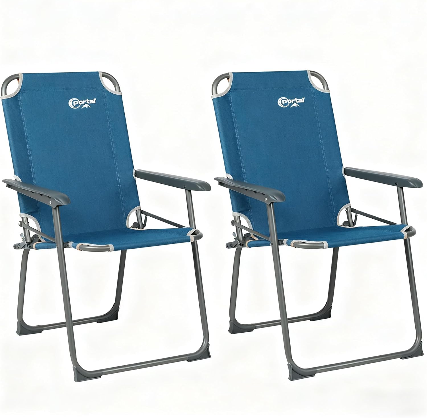 Set of 2 Lightweight Folding Camping Chairs Blue