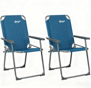 Set of 2 Lightweight Folding Camping Chairs Blue