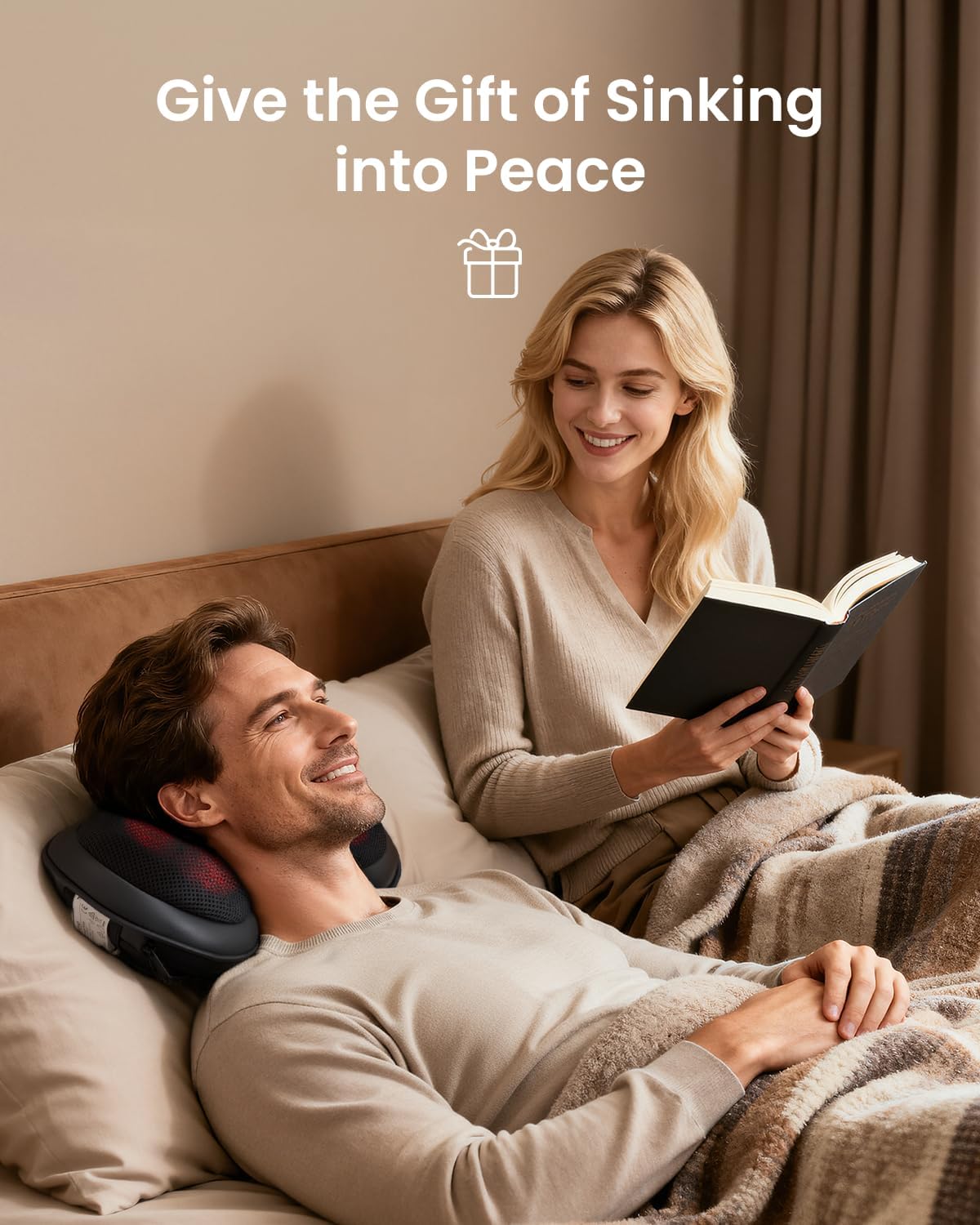 Shiatsu Back Neck Massager Pillow Heat 4D Kneading Cushion