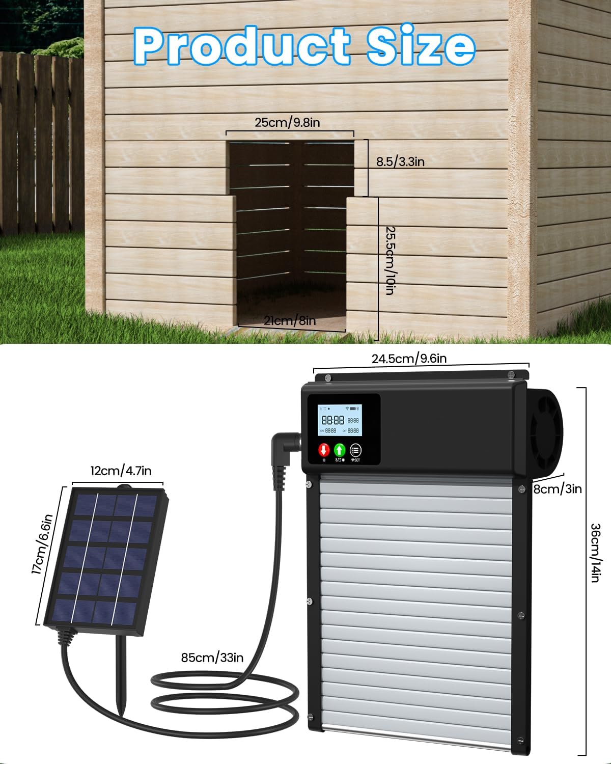 Automatic Chicken Coop Door Solar WiFi Timer Light Sensor