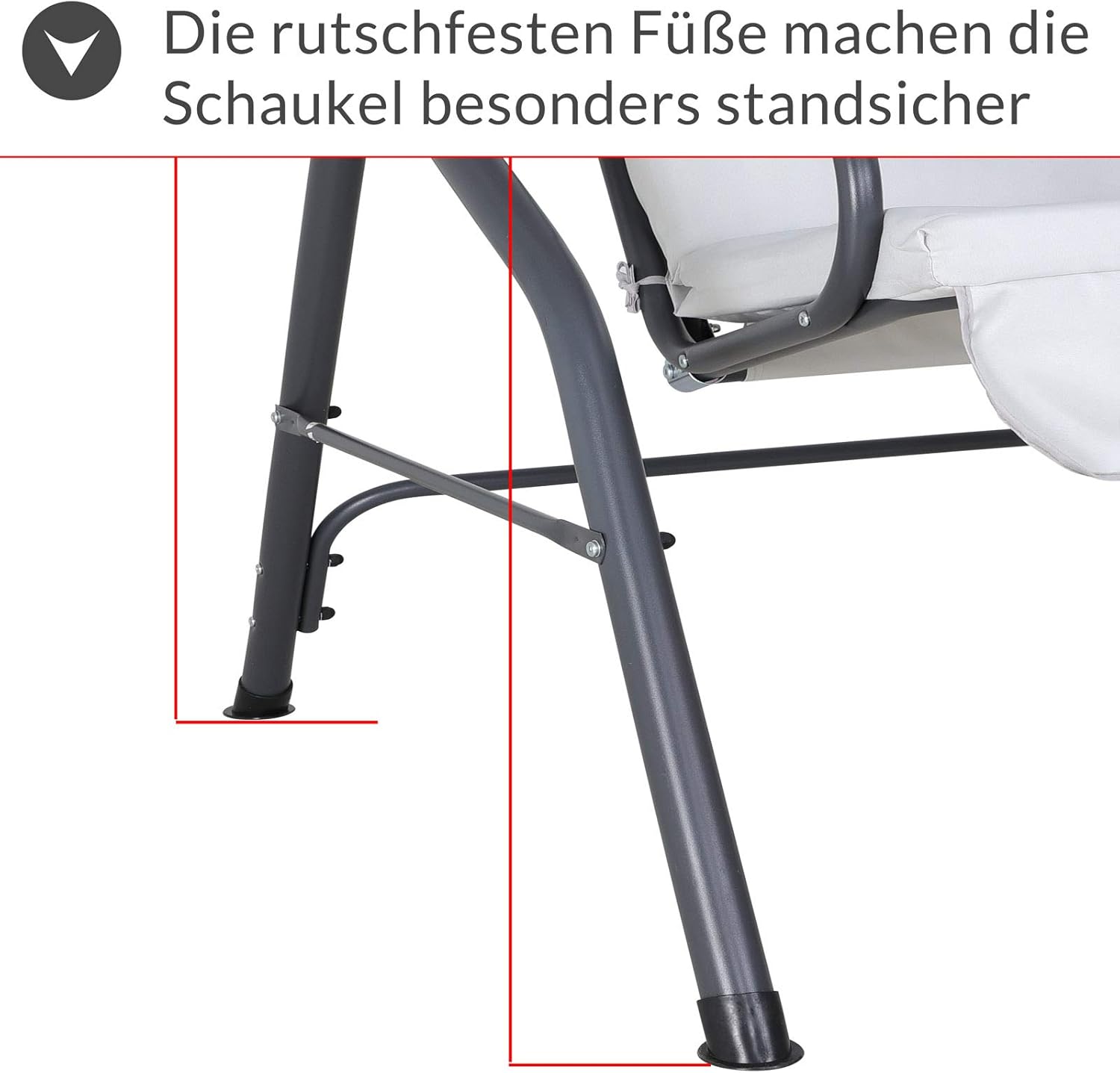 2 Seater Canopy Swing Chair Light Grey Garden Bench