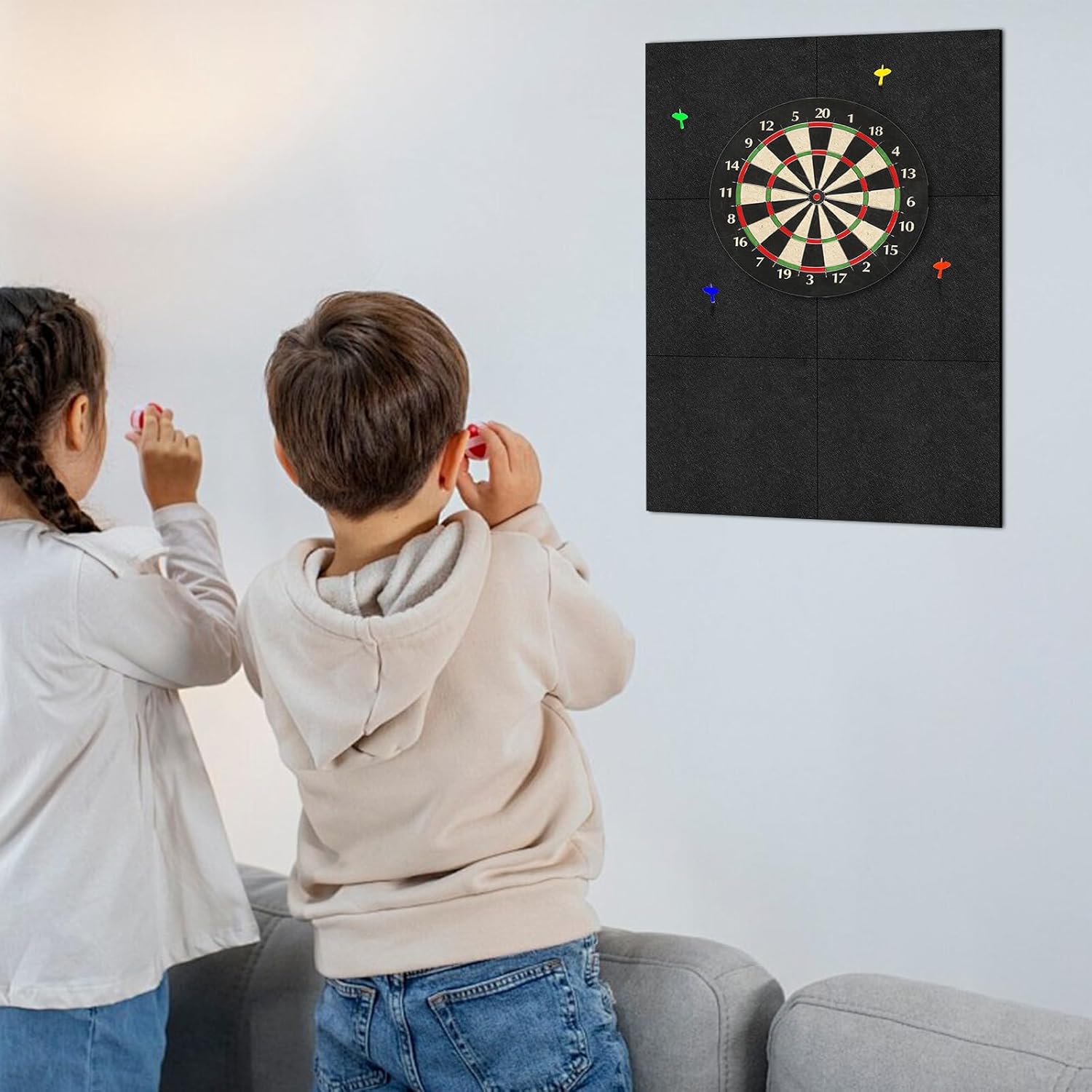 Dartboard Wall Protector Felt Tiles Self Adhesive 6 Pack 60cm