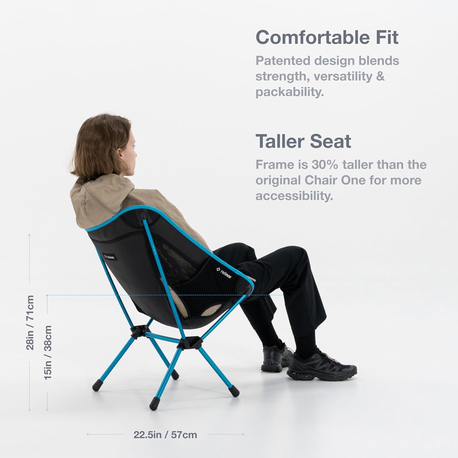 Lightweight Camping Chair Compact Foldable Black Blue