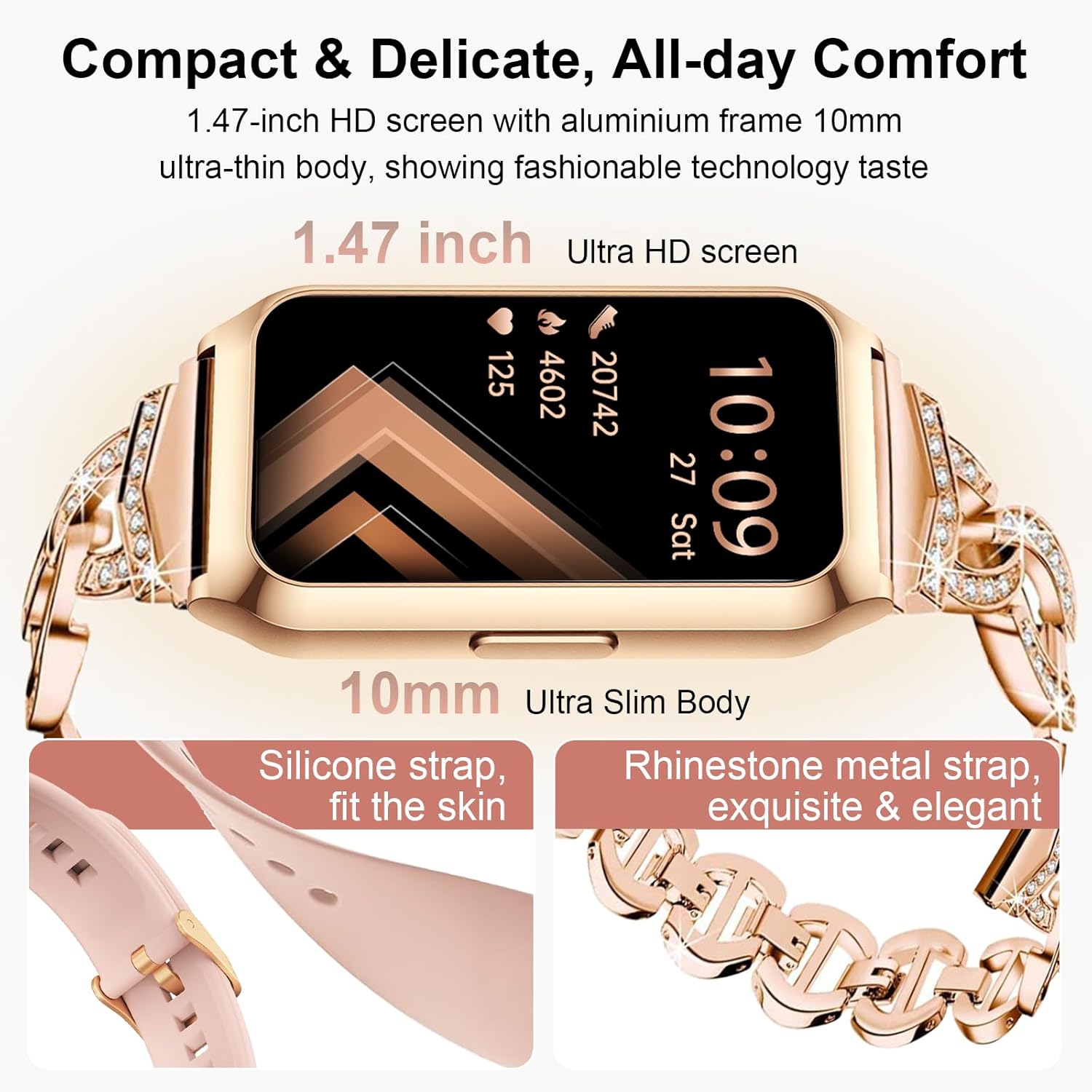 Women Fitness Tracker Watch 7 Day Battery IP68