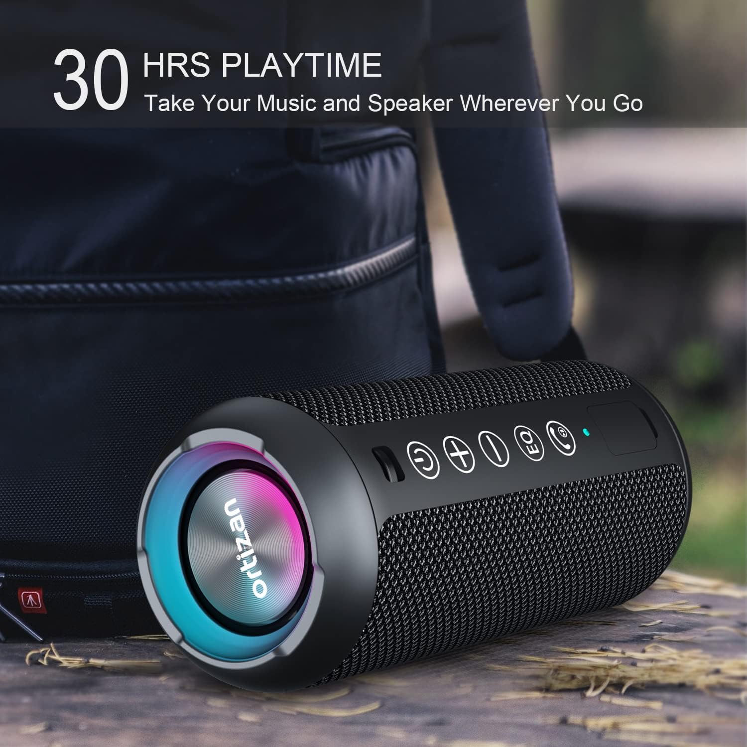 Portable Bluetooth Speaker 24W Waterproof IPX7 30H RGB Lights