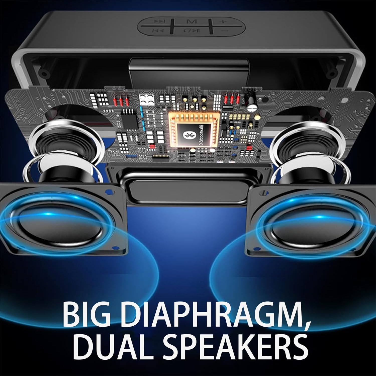 Portable Bluetooth Speaker Waterproof Stereo Bass 12H