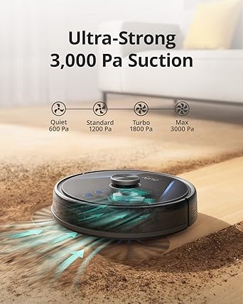 Robot Vacuum Mop Self Empty 60 Days Laser Mapping 3000Pa WiFi