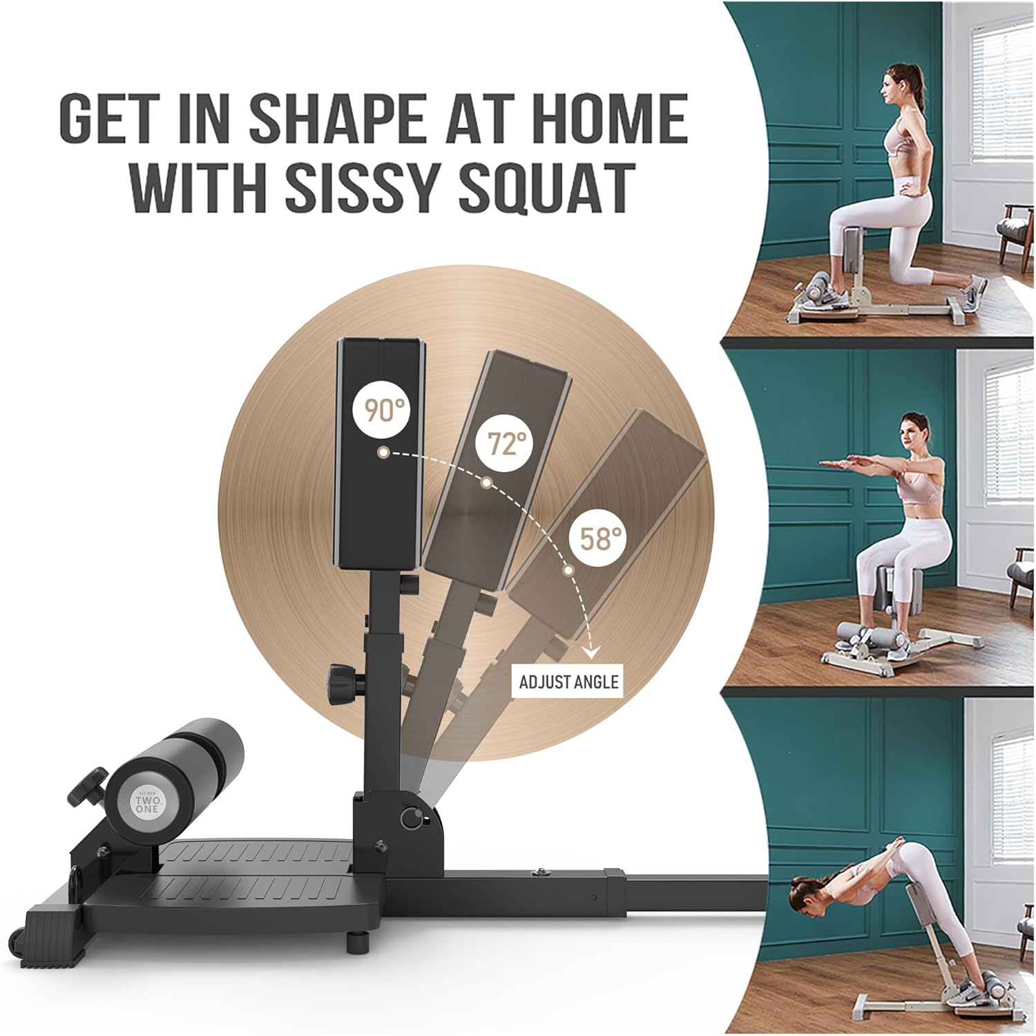 Multi-Function Sissy Squat Bench Home Gym Leg Trainer Foldable