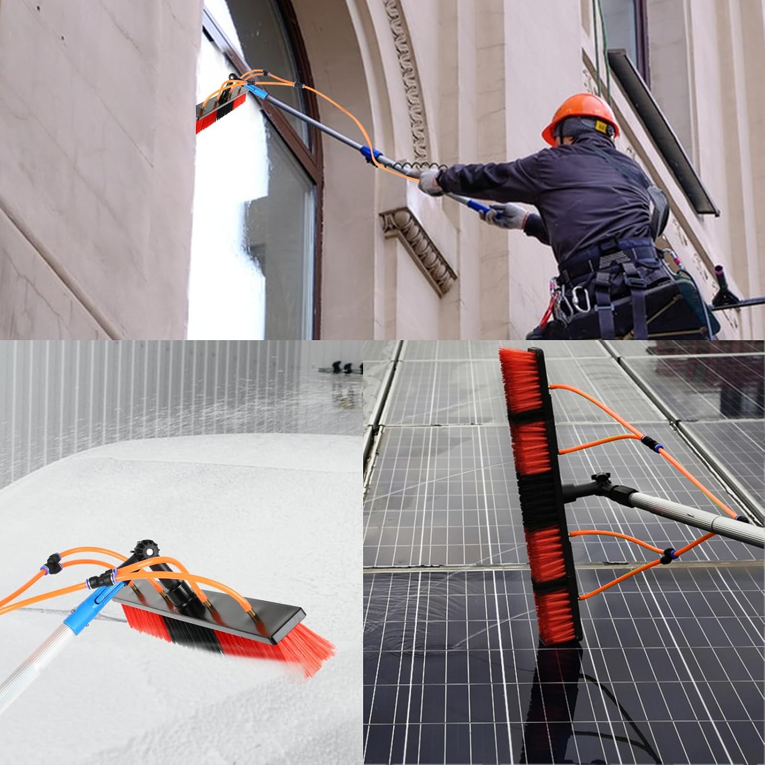 Solar Panel Cleaning Brush 5 to 10M Telescopic Water Fed Pole