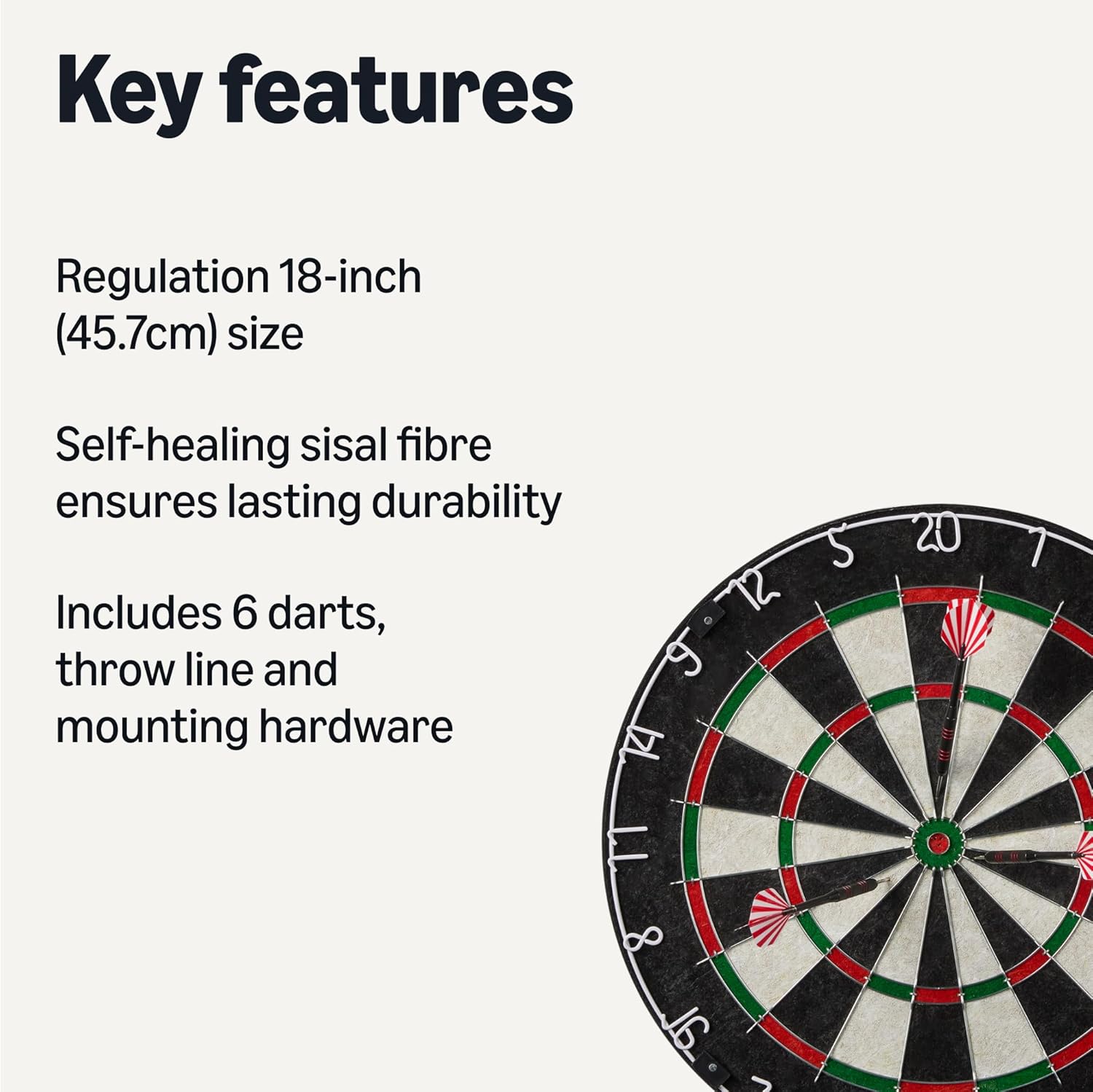 Bristle Dart Board Set Steel Tip Darts Regulation Size Complete