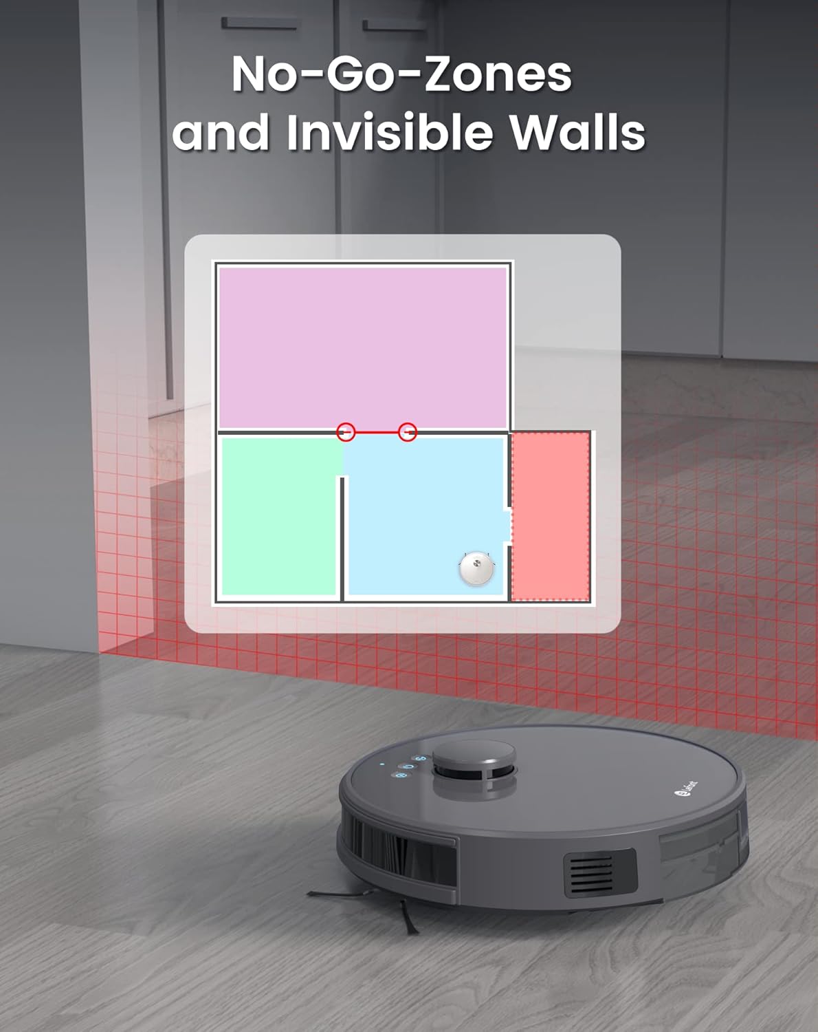 Robot Vacuum Mop 5500Pa LiDAR Smart Mapping Pet Hair