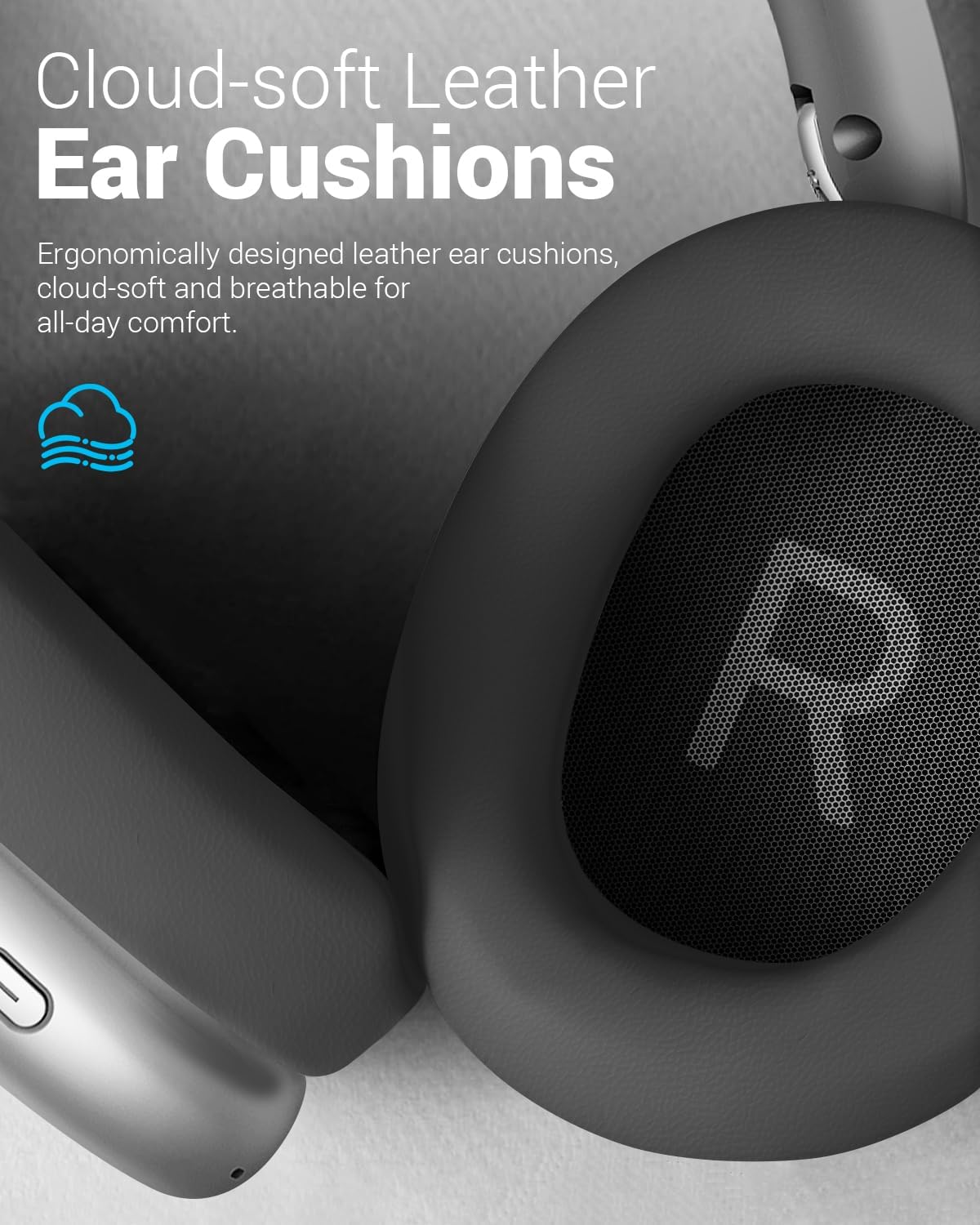 Wireless Noise Cancelling Over Ear Headphones 48Hr Battery Grey