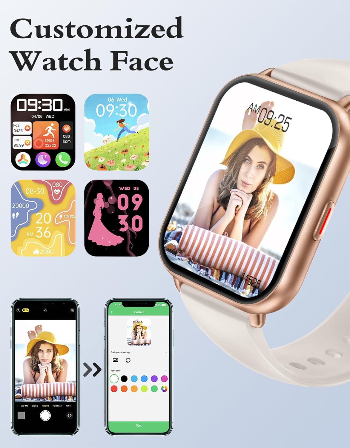 Bluetooth Smart Fitness Watch 1.85 HD Tracker