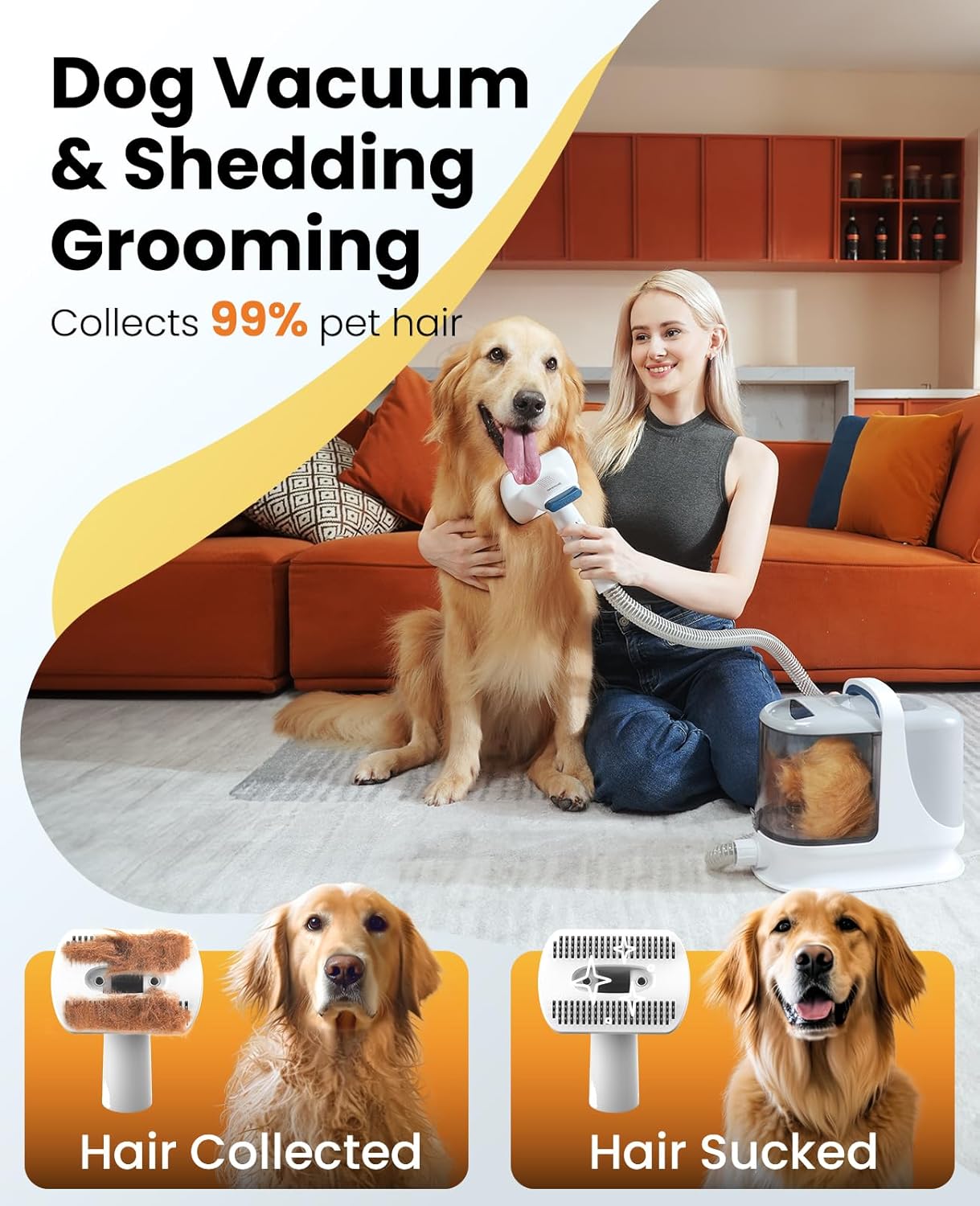 Pet Grooming Vacuum 13000Pa 3L Dog Clipper Kit Low Noise