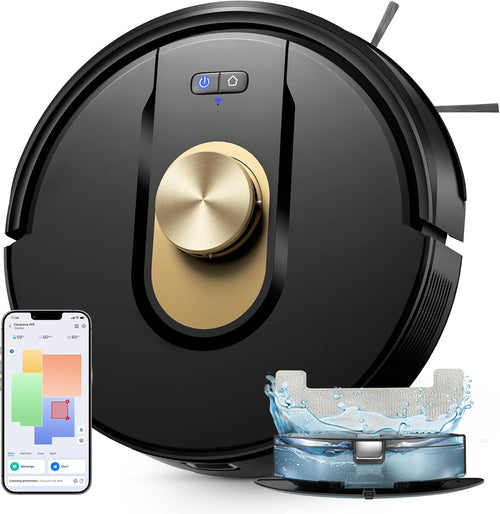 Robot Vacuum Mop 8000Pa LiDAR Smart Mapping App Voice Control