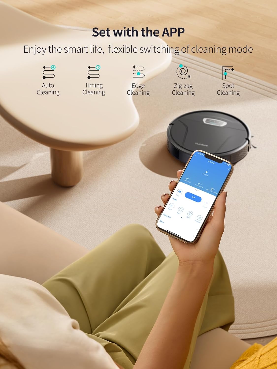 Robot Vacuum Mop 8000Pa Slim App Alexa Pet Hair Carpet