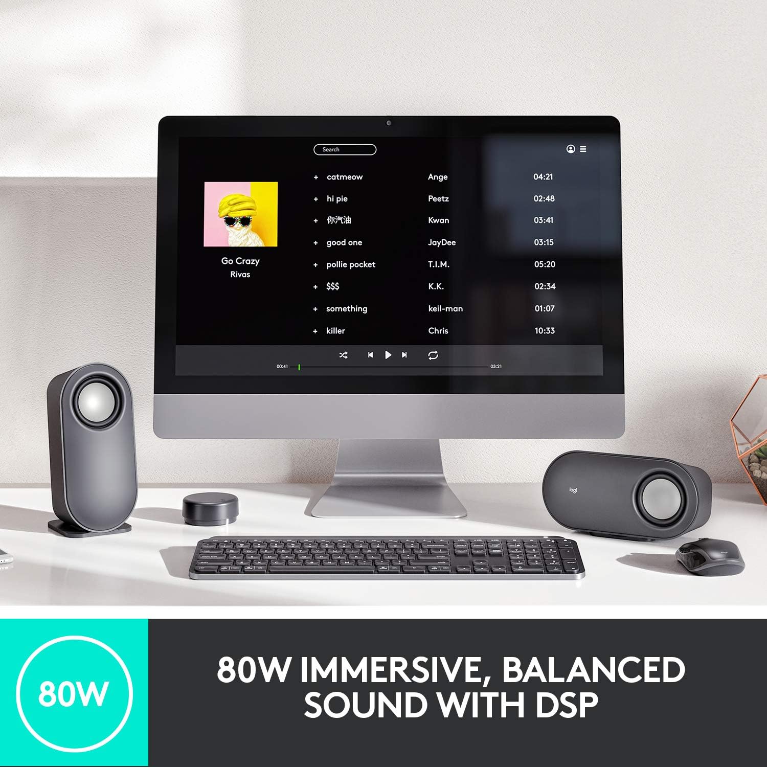 Bluetooth PC Speakers with Subwoofer 40W Stereo USB AUX Control