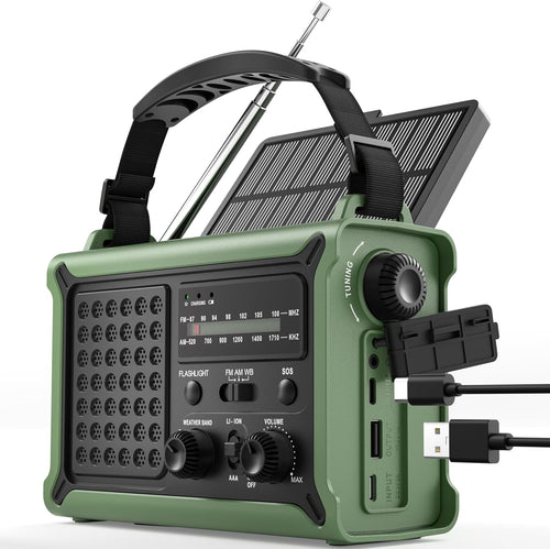 Emergency Wind Up Radio Solar Hand Crank 12000mAh SOS