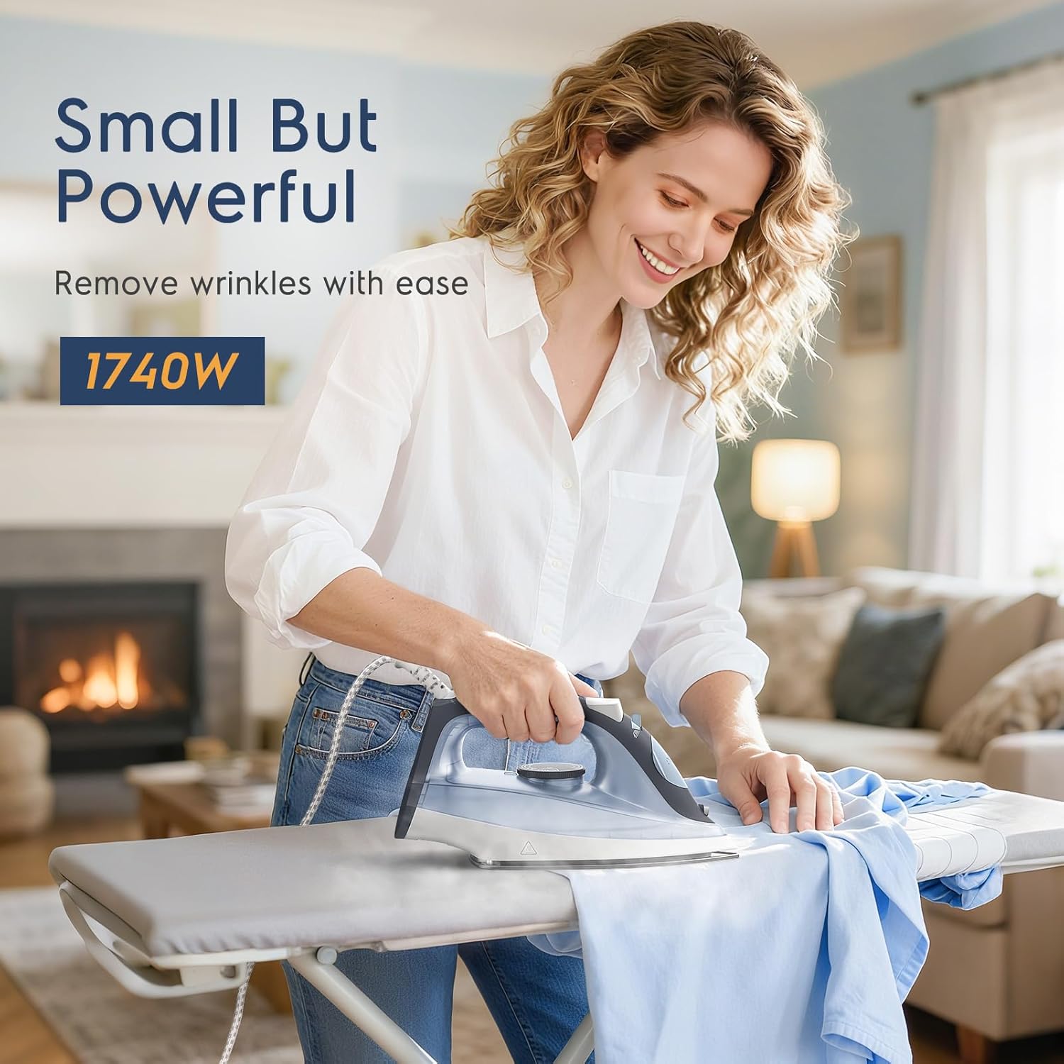 1740W Steam Iron Non Stick Soleplate Burst Steam Spray Mist
