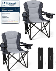 Oversized Camping Chair 450 LBS Folding Seat with Lumbar Cooler