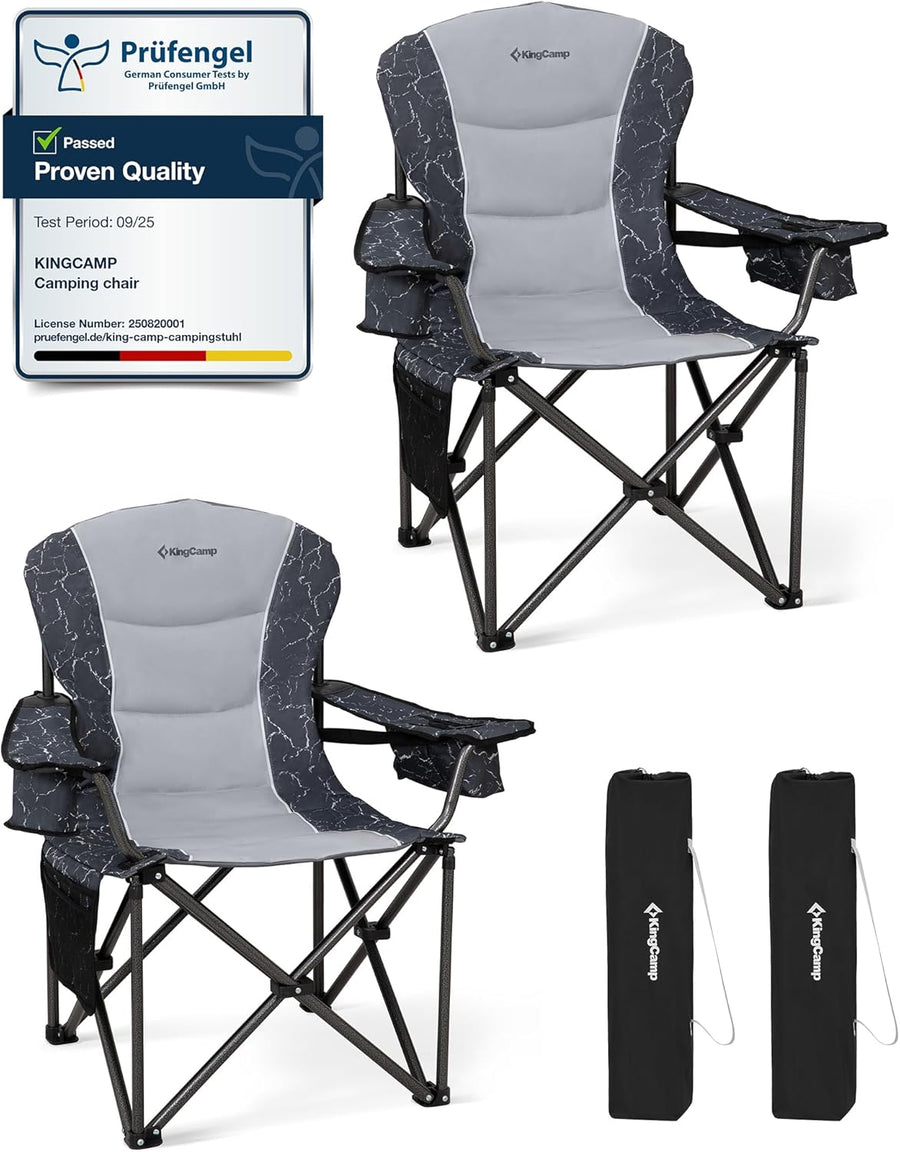 Oversized Camping Chair 450 LBS Folding Seat with Lumbar Cooler