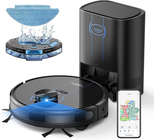 Robot Vacuum Mop Self Empty 5000Pa LiDAR 180Min WiFi Pet Hair