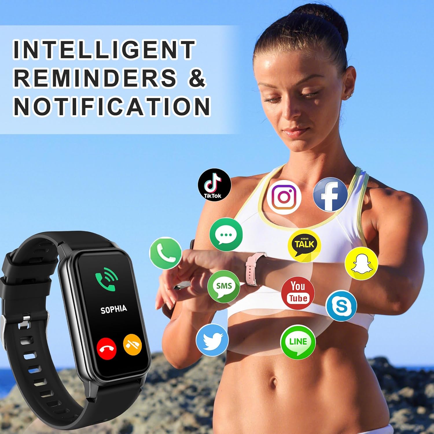 Fitness Tracker Heart Rate Sleep Blood Oxygen Watch