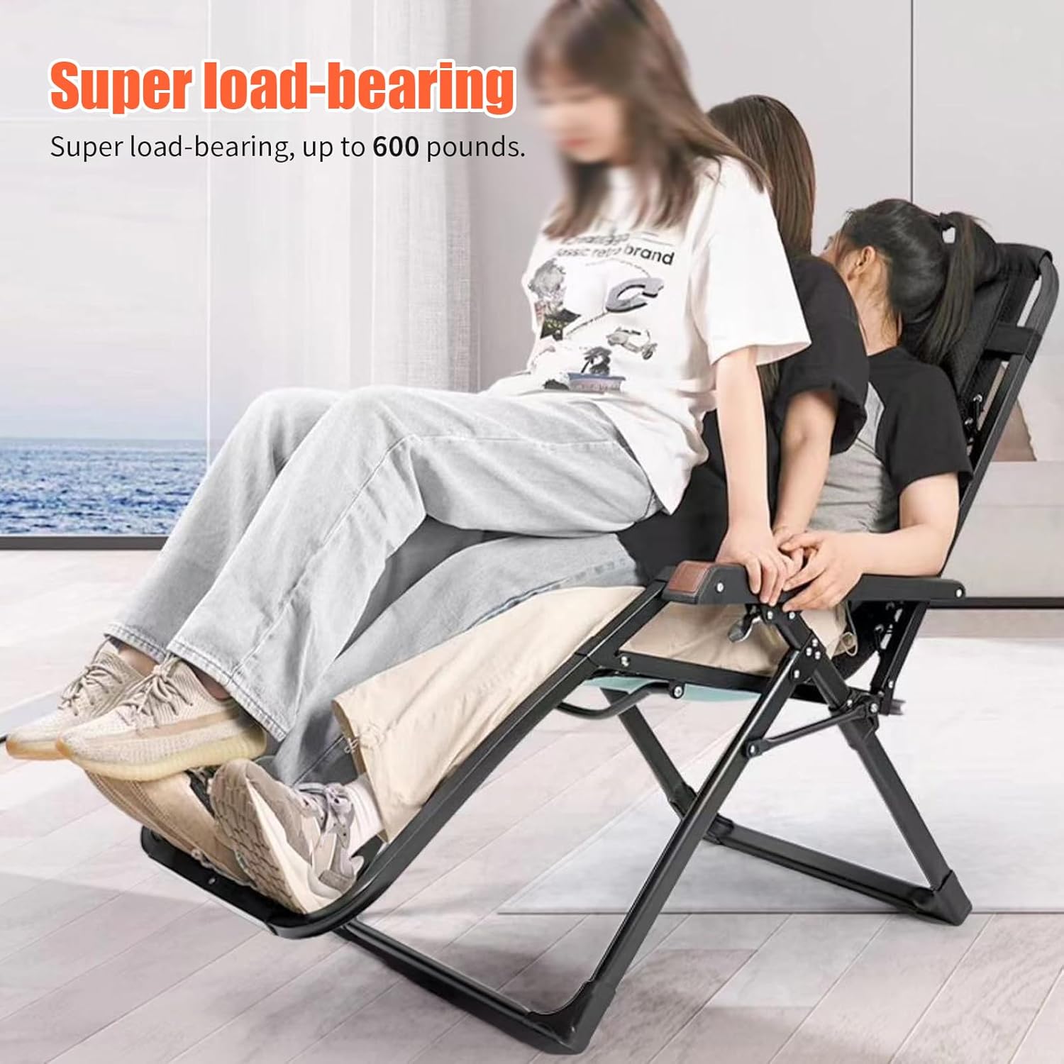 Oversized Zero Gravity Chair Folding Sun Lounger 300kg