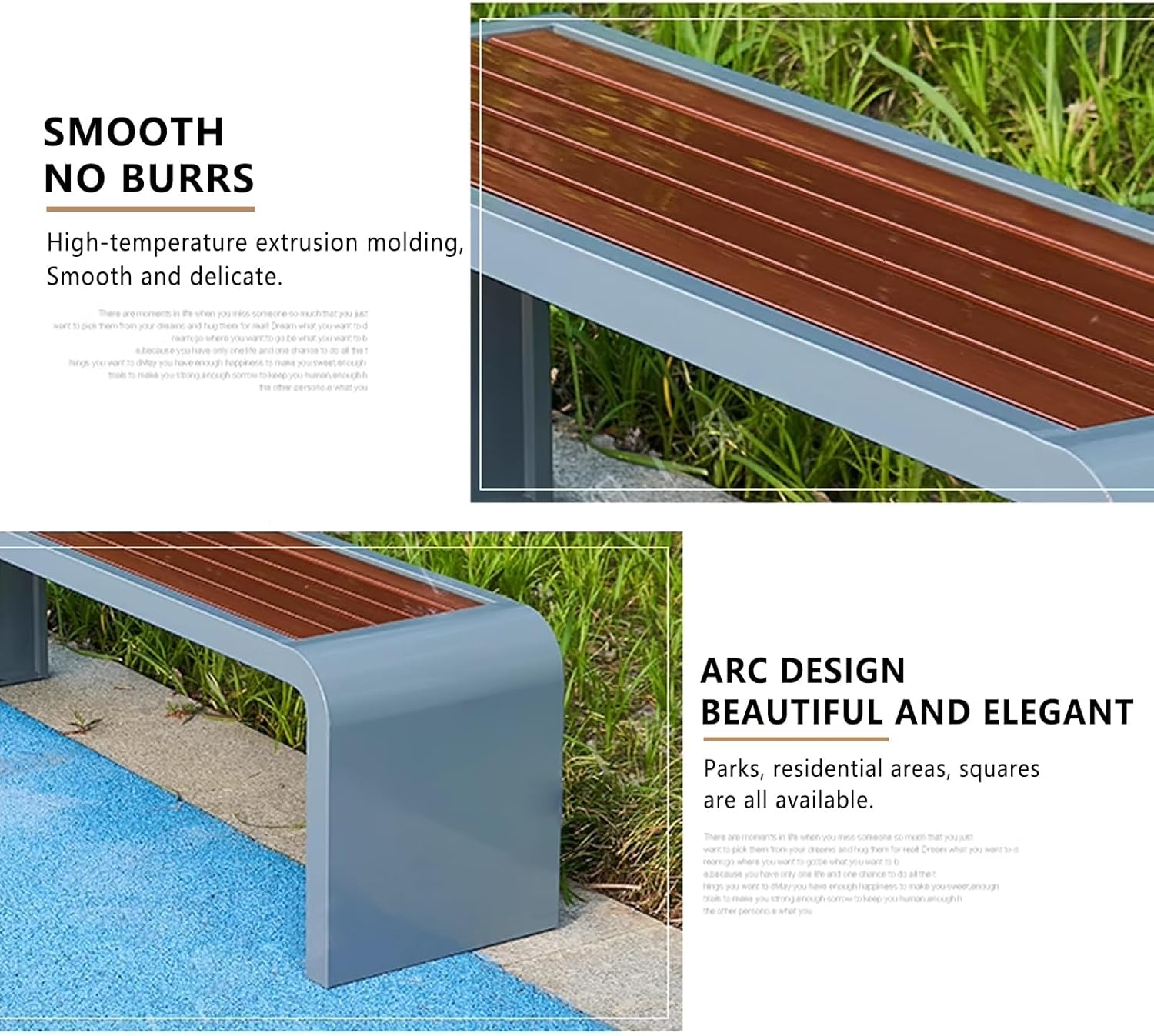 Outdoor Garden Bench 150cm Wooden Patio Seat Weatherproof Backless