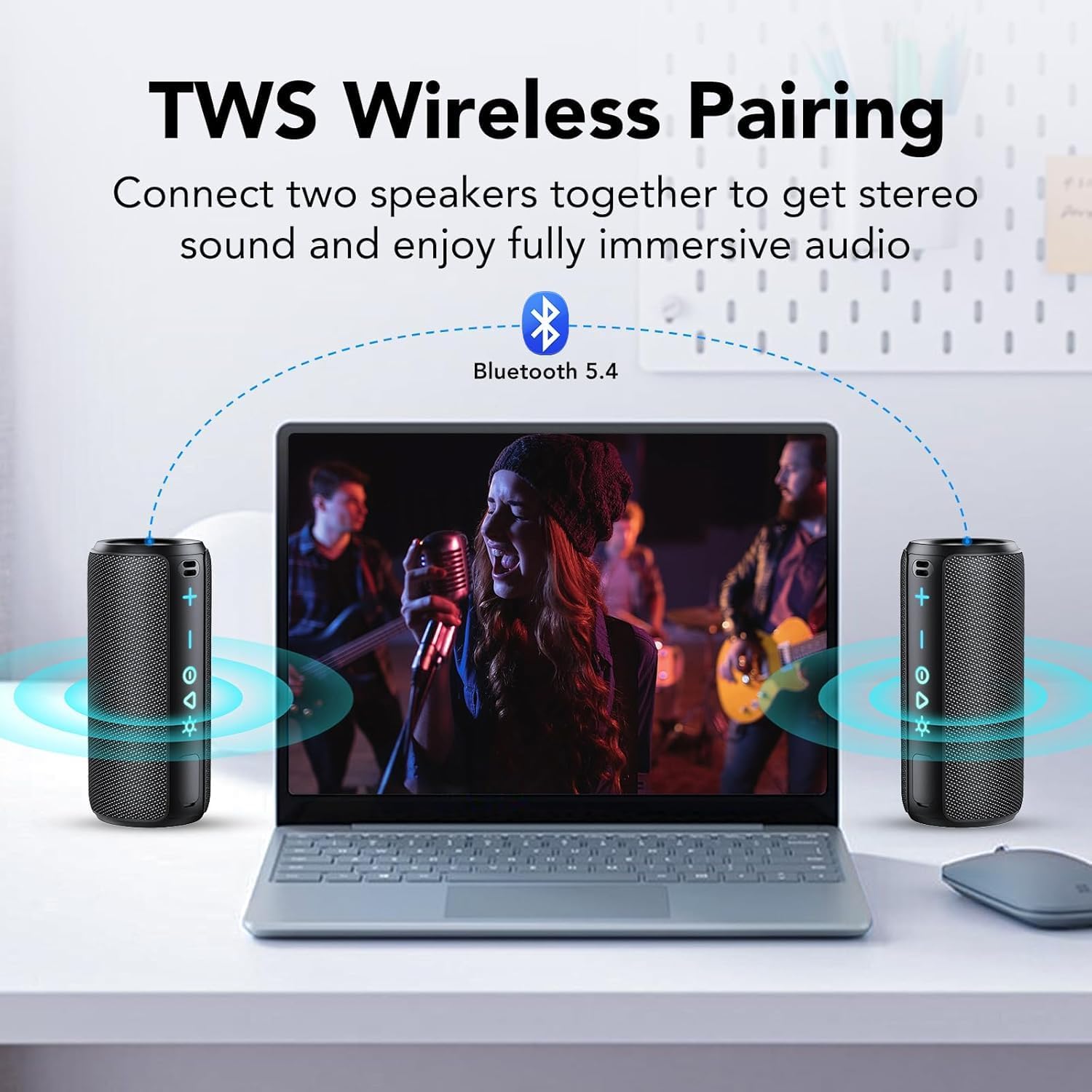 Portable Bluetooth Speaker 30W Waterproof IPX7 30H RGB Lights